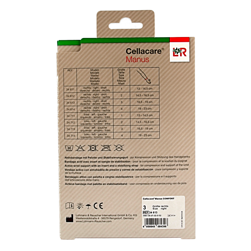Cellacare Manus comfort polsbandage rechts maat 3 1 Stuks