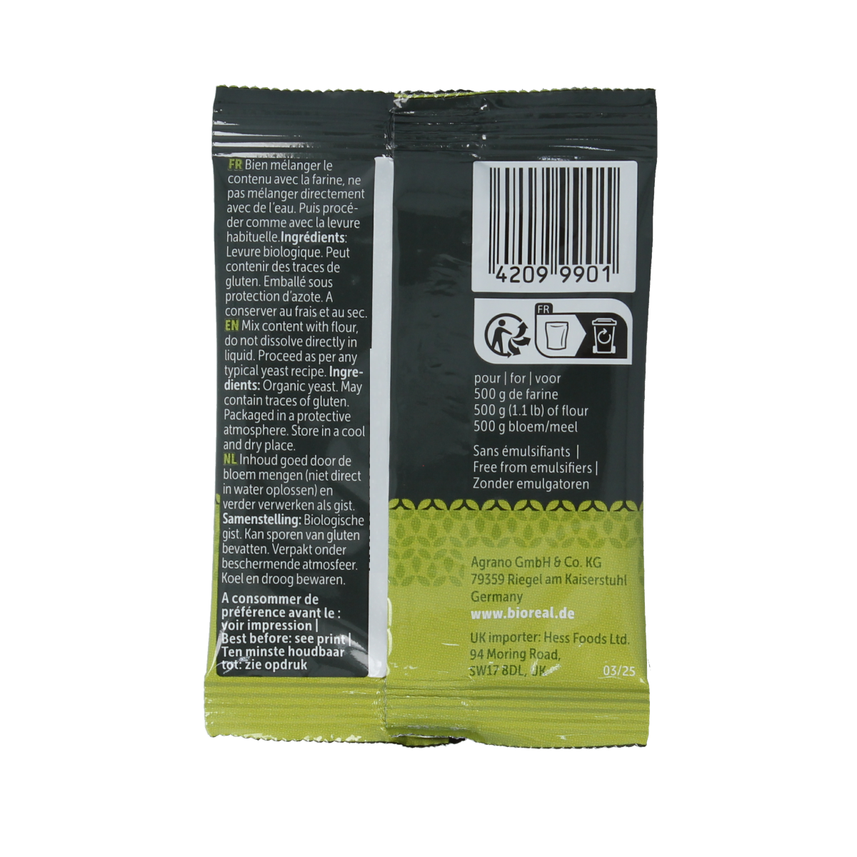 Bioreal Gist gedroogd bio 9.00 Gram