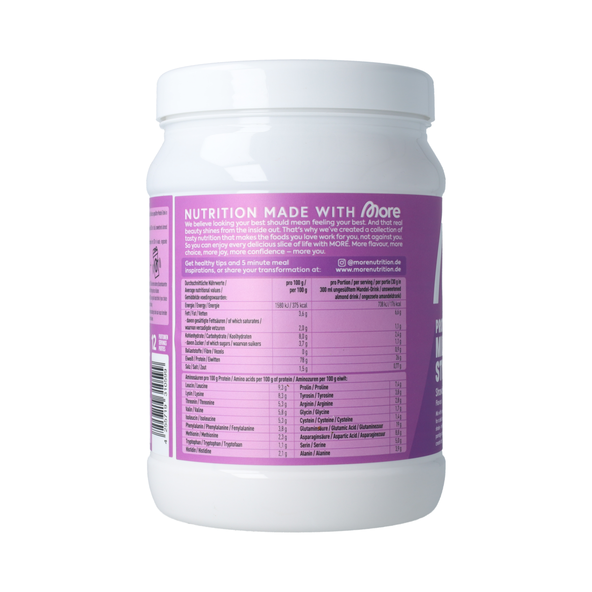 More Nutrition More Protein Milkshake Style Strawberry 360.00 Gram