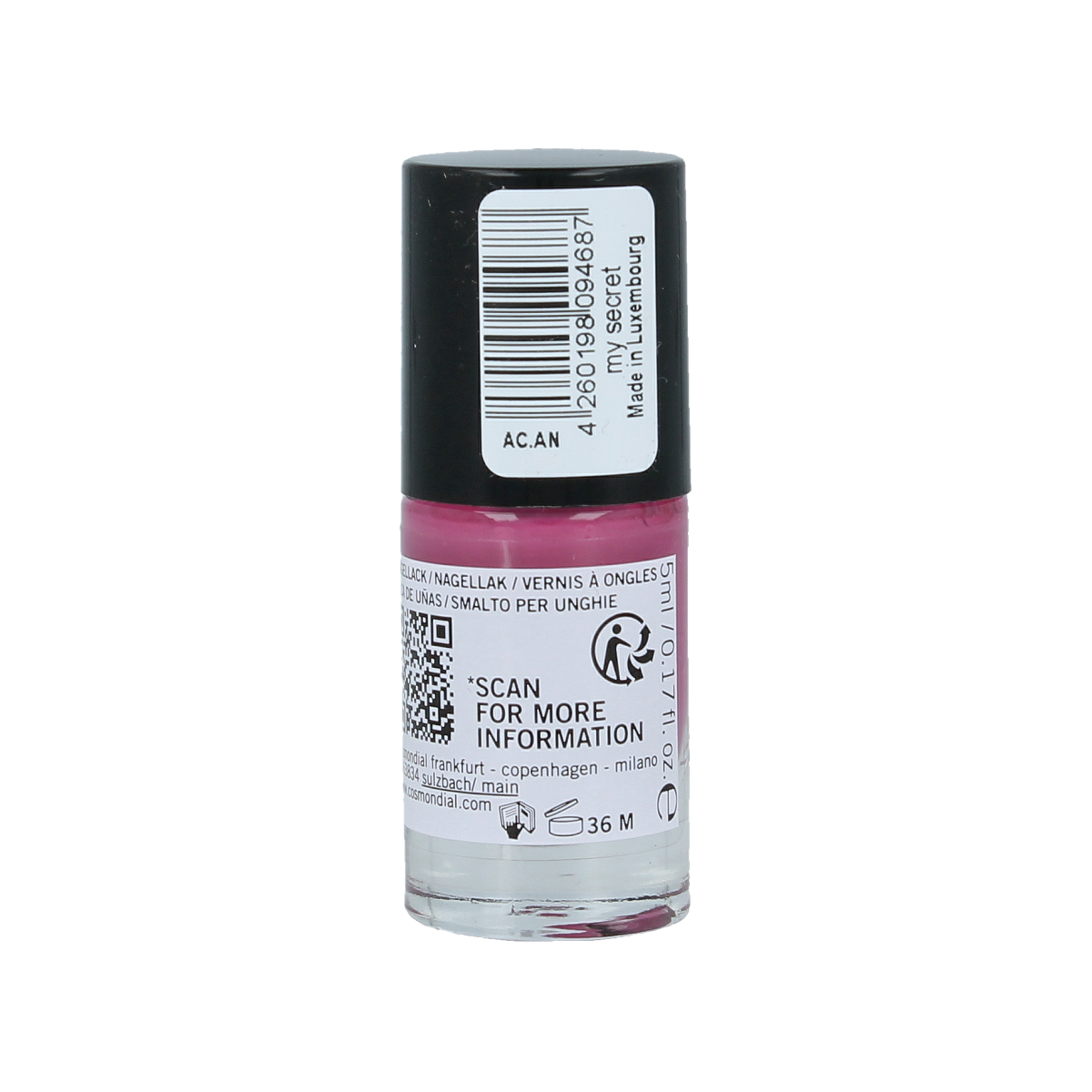 Benecos natural beauty Vegan nail polish my secret 20-free plantbased 5.00 Milliliter