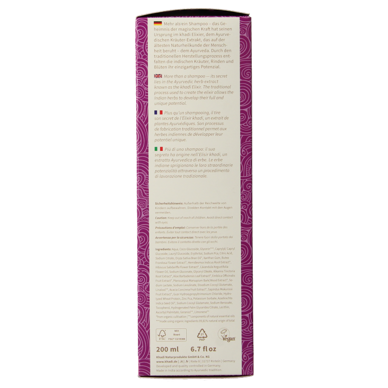 Khadi Shampoo elixer lavender sensitive 200.00 Milliliter