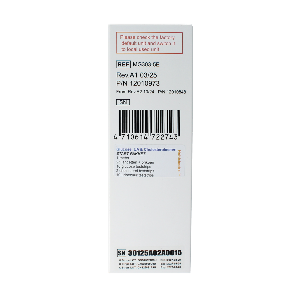 Testjezelf Multicheck 3uz meter 1.00 Stuks