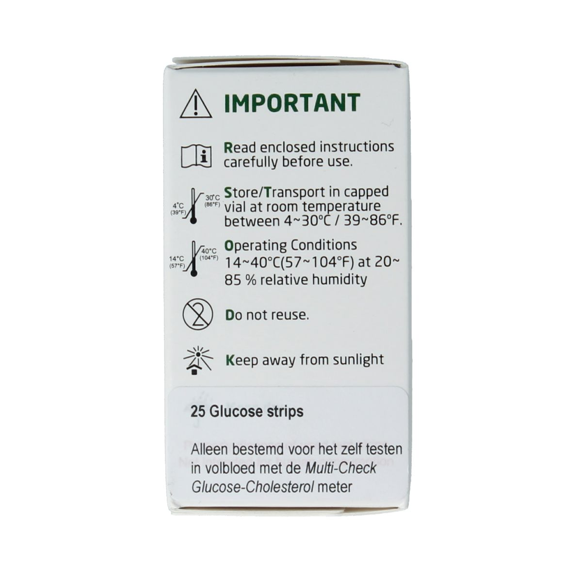 Testjezelf.nu Multicheck glucose teststrips 25.00 Stuks