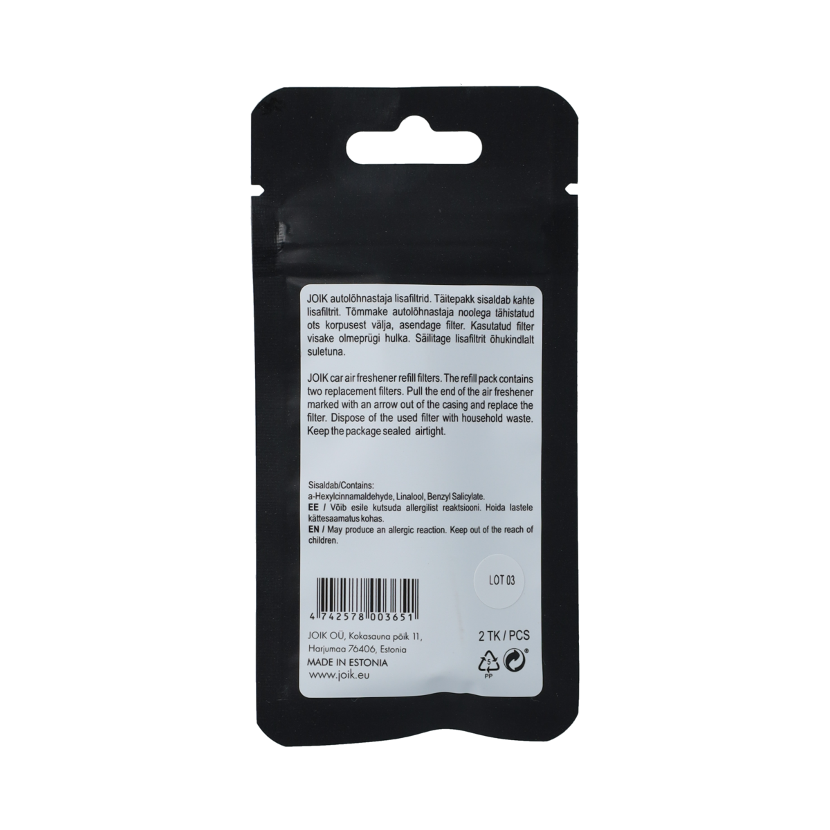 Joik Organics Car Fragrance Forever Fresh Refill 2.00 Stuks