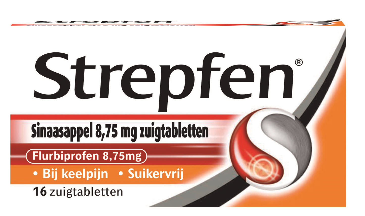 Strepfen Sinaasappel suikervrij 16.00 Zuigtabletten