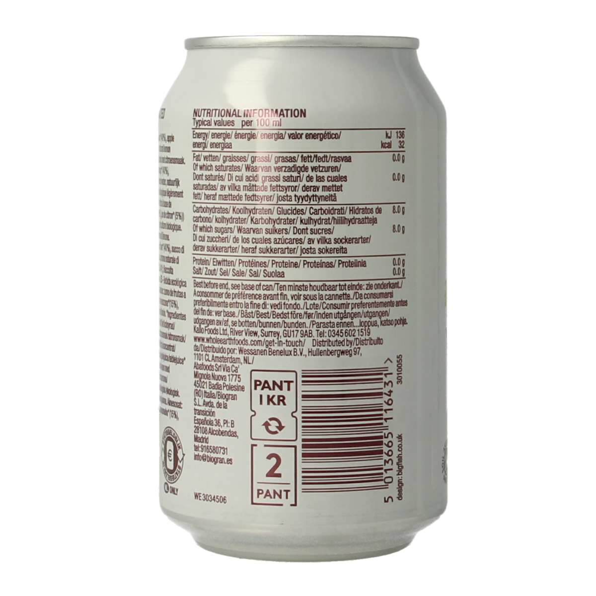 Whole Earth Sparkling lemonade bio 330.00 Milliliter