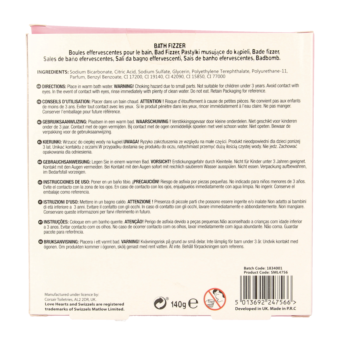 IDC Institute Institute hearts bath bomb 1.00 Stuks