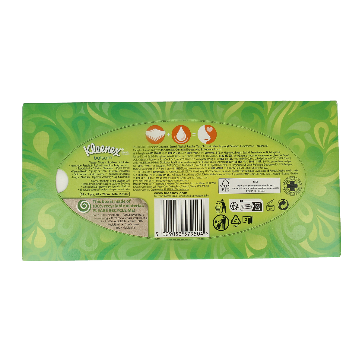 Kleenex Balsam tissue box 64.00 Stuks