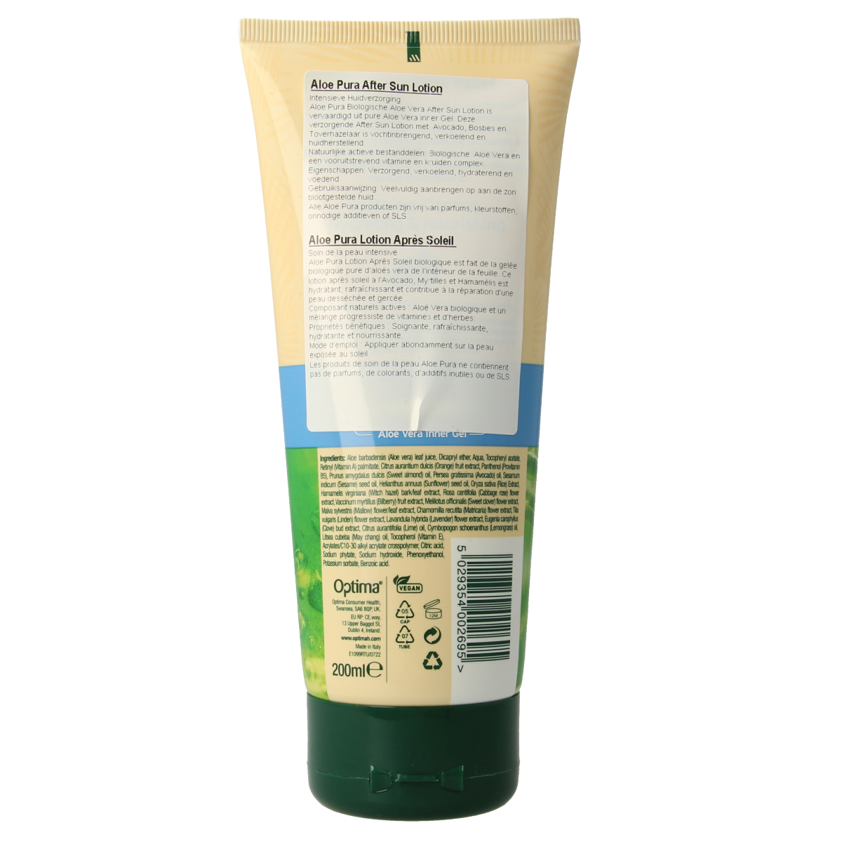 Optima Aloe pura aftersun lotion aloe vera 200.00 Milliliter