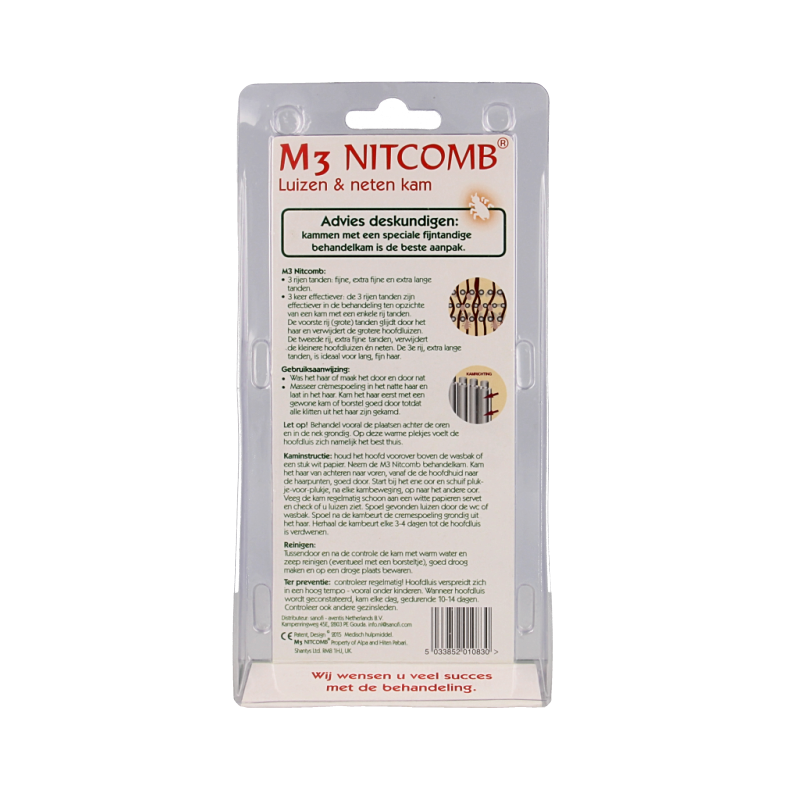 Nitcomb Nitcomb M3 anti luiskam lang en dun haar 1.00 Stuks
