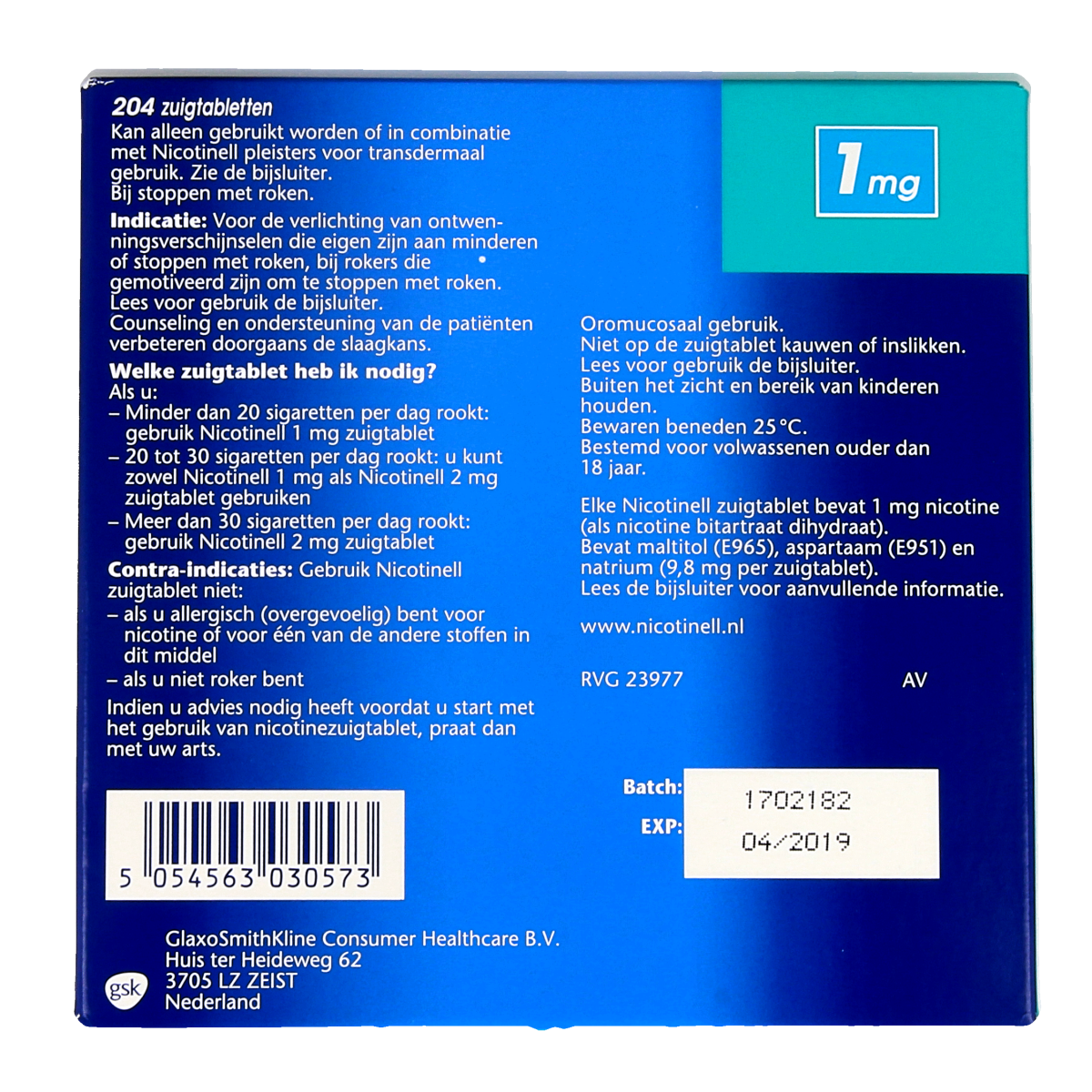 Nicotinell Mint 1mg 204.00 Zuigtabletten