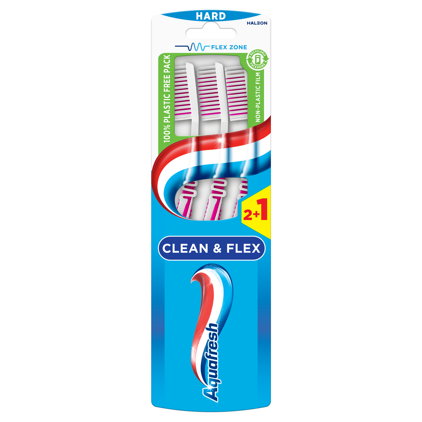 Aquafresh Tandenborstel clean & flex hard 3.00 Stuks