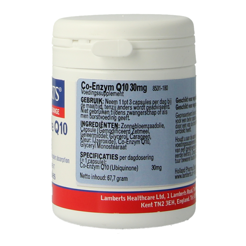 Lamberts Co enzym Q10 30mg 180 Vegetarische capsules
