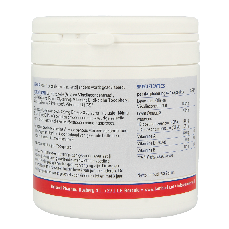 Lamberts Levertraanolie 1000mg 180.00 Capsules