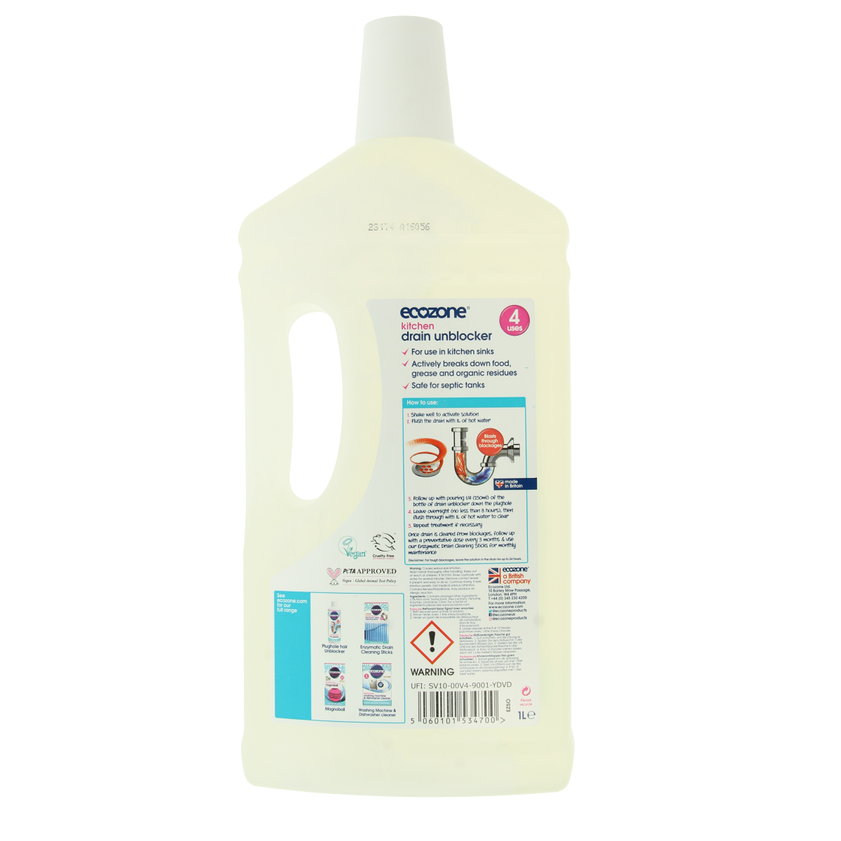 EcoZone Afvoer ontstopper vloeibaar 1.00 Liter