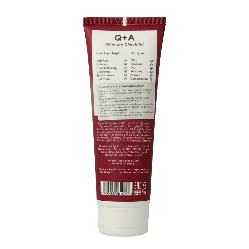Q+A Hyaluronic acid cleansing gel 125 Milliliter