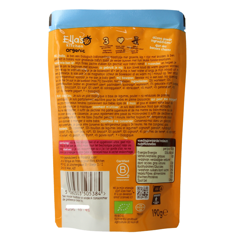 Ella's Kitchen Kiplekkere ovenschotel met tijm 8+ maanden bio 190 Gram