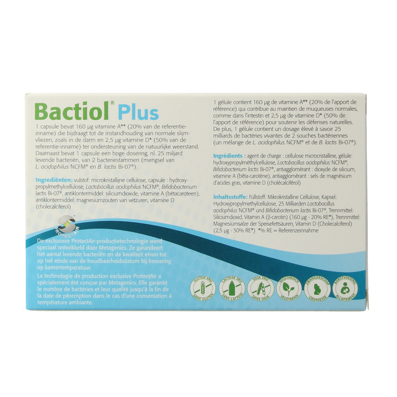 Metagenics Bactiol plus 60 Capsules