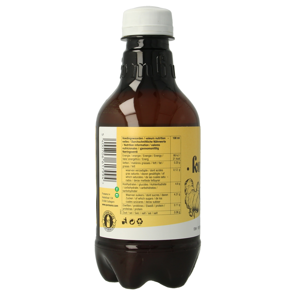 Purasana Kombucha gember vegan bio 330.00 Milliliter