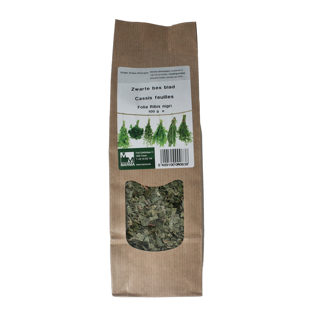Marma Zwarte bes blad 100.00 Gram