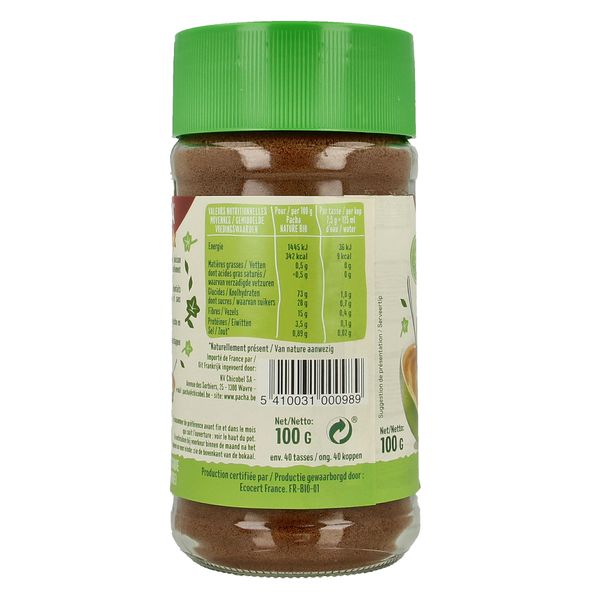 Pacha Instant koffie bio 100.00 Gram