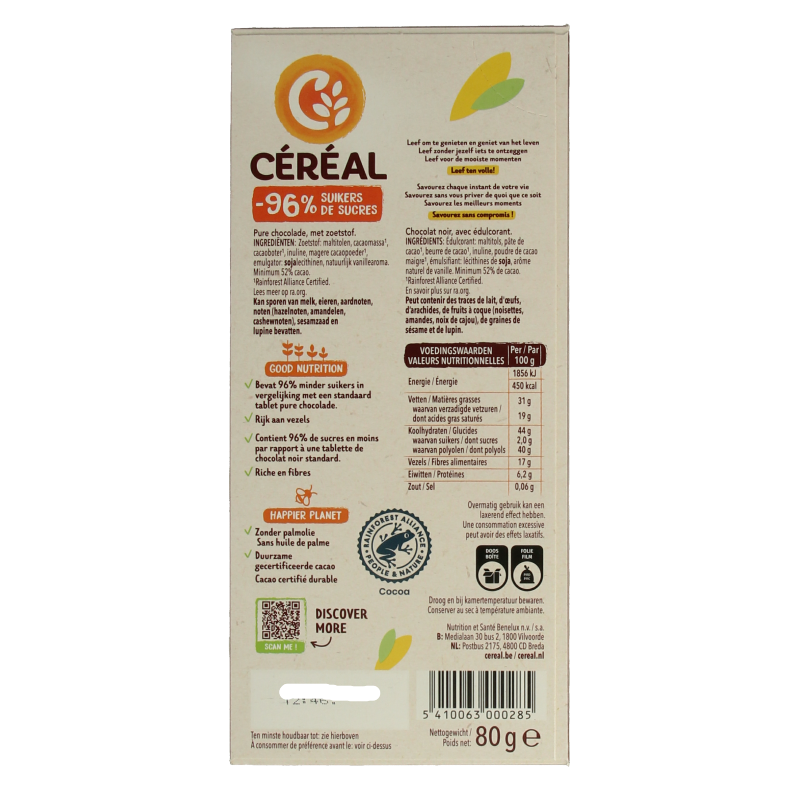 Cereal Tablet puur maltitol 80 Gram
