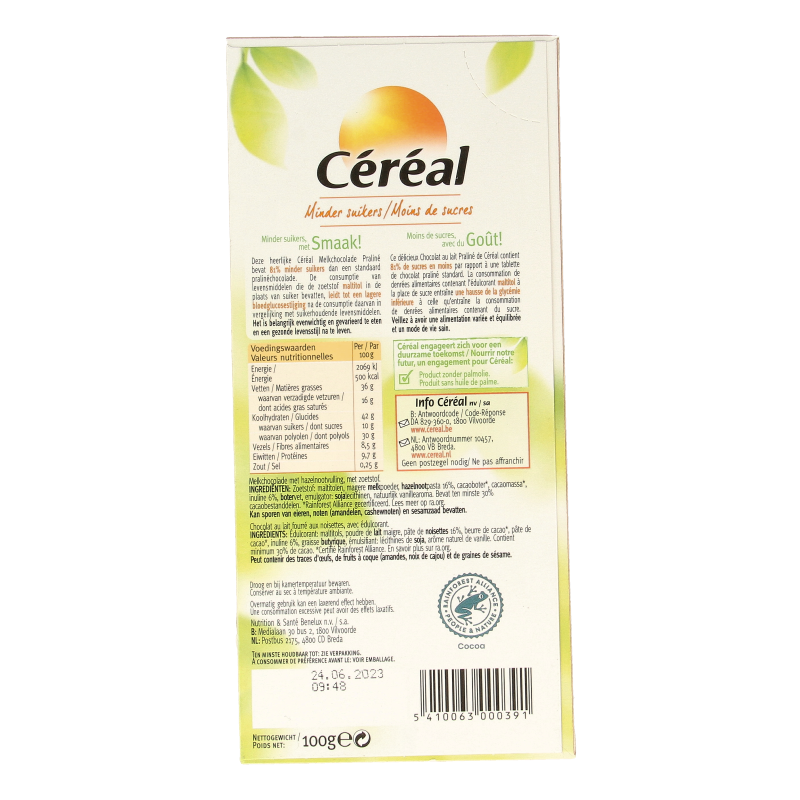 Cereal Tablet praline maltitol 100.00 Gram