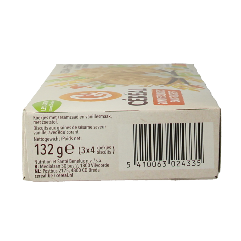 Cereal Sesam vanille koek 132 Gram