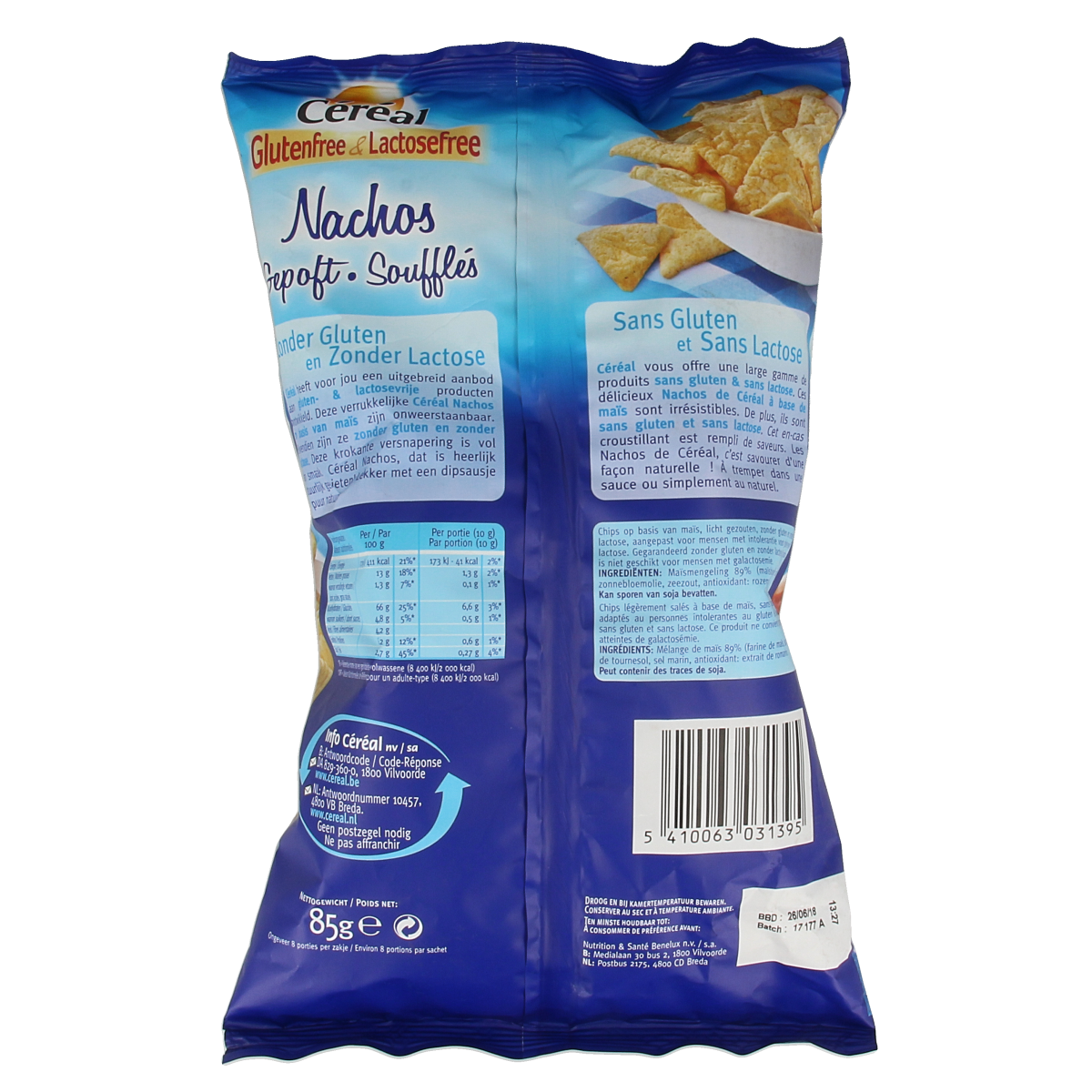 Cereal Nachos gepoft glutenvrij 85.00 Gram