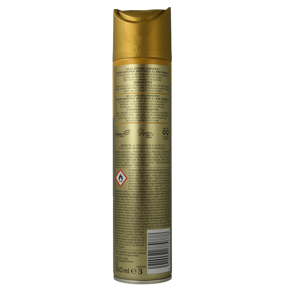 Junior Hairspray mega strong 250.00 Milliliter