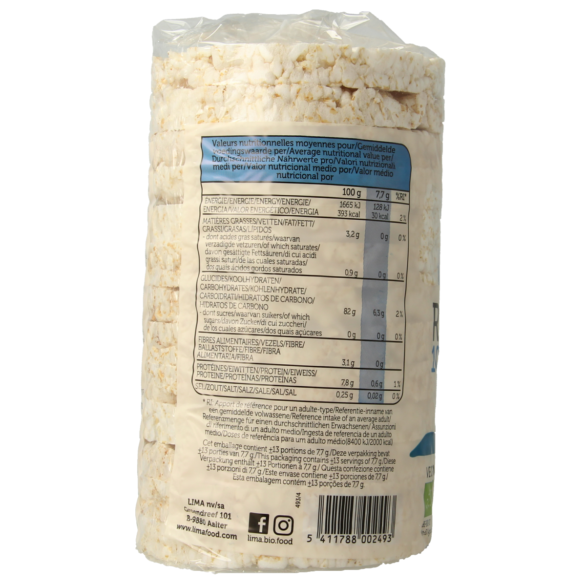 Lima Rijstwafels met zout bio 100.00 Gram