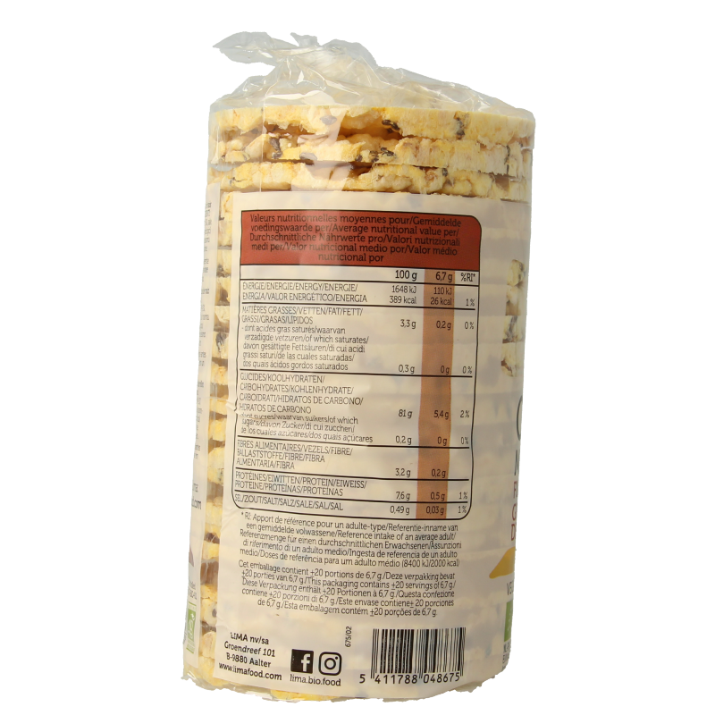 Lima Maiswafels met lijnzaad bio 130 Gram