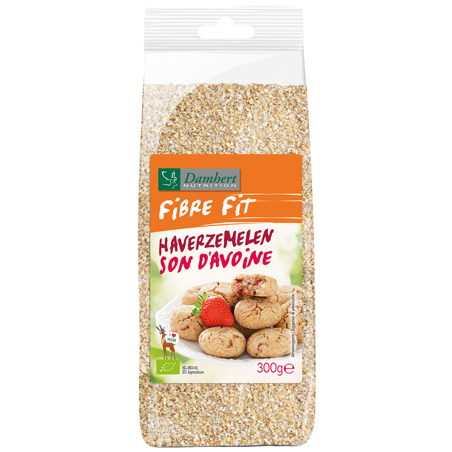Damhert Fibre fit haverzemelen bio 300.00 Gram