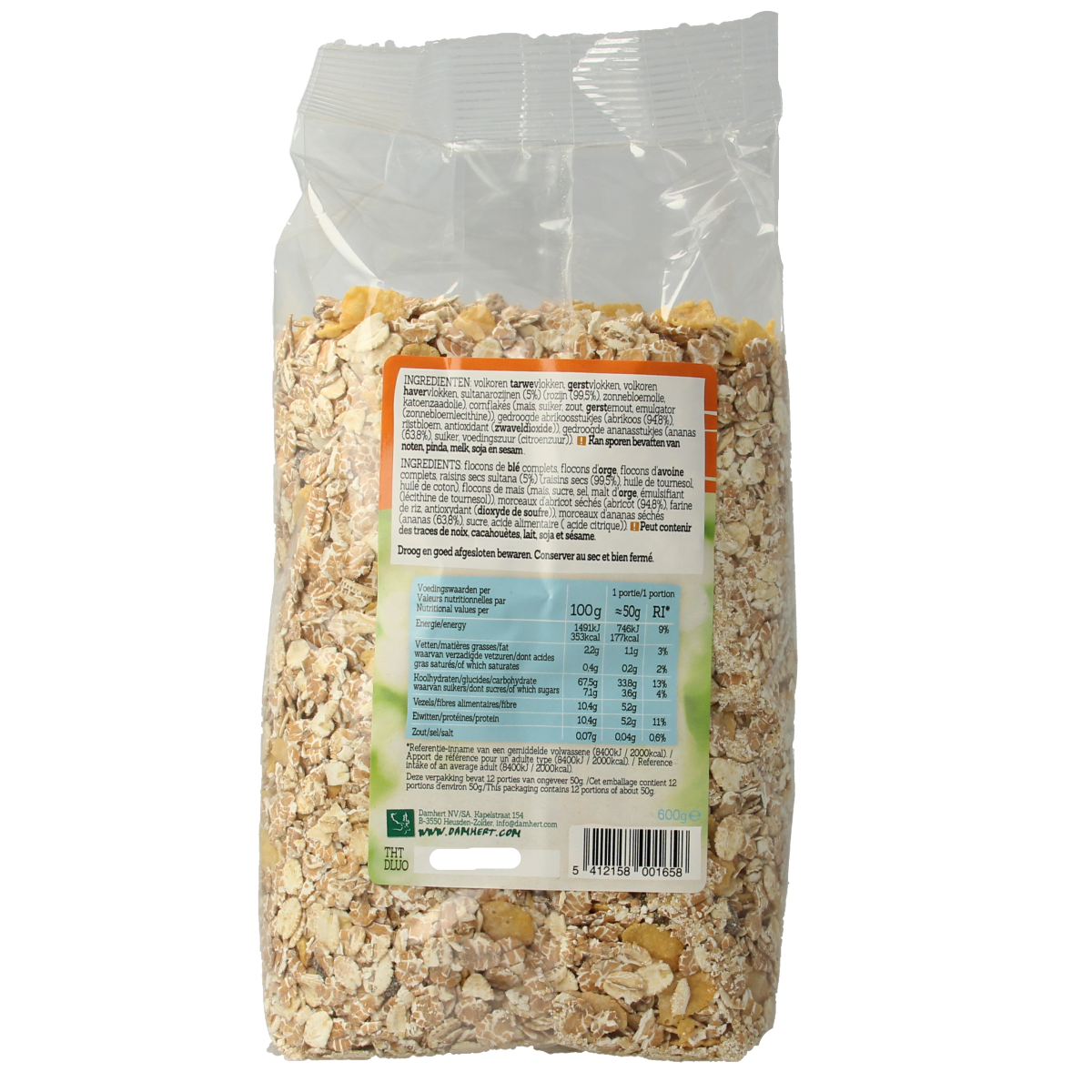 Damhert Fibre fit muesli 600.00 Gram