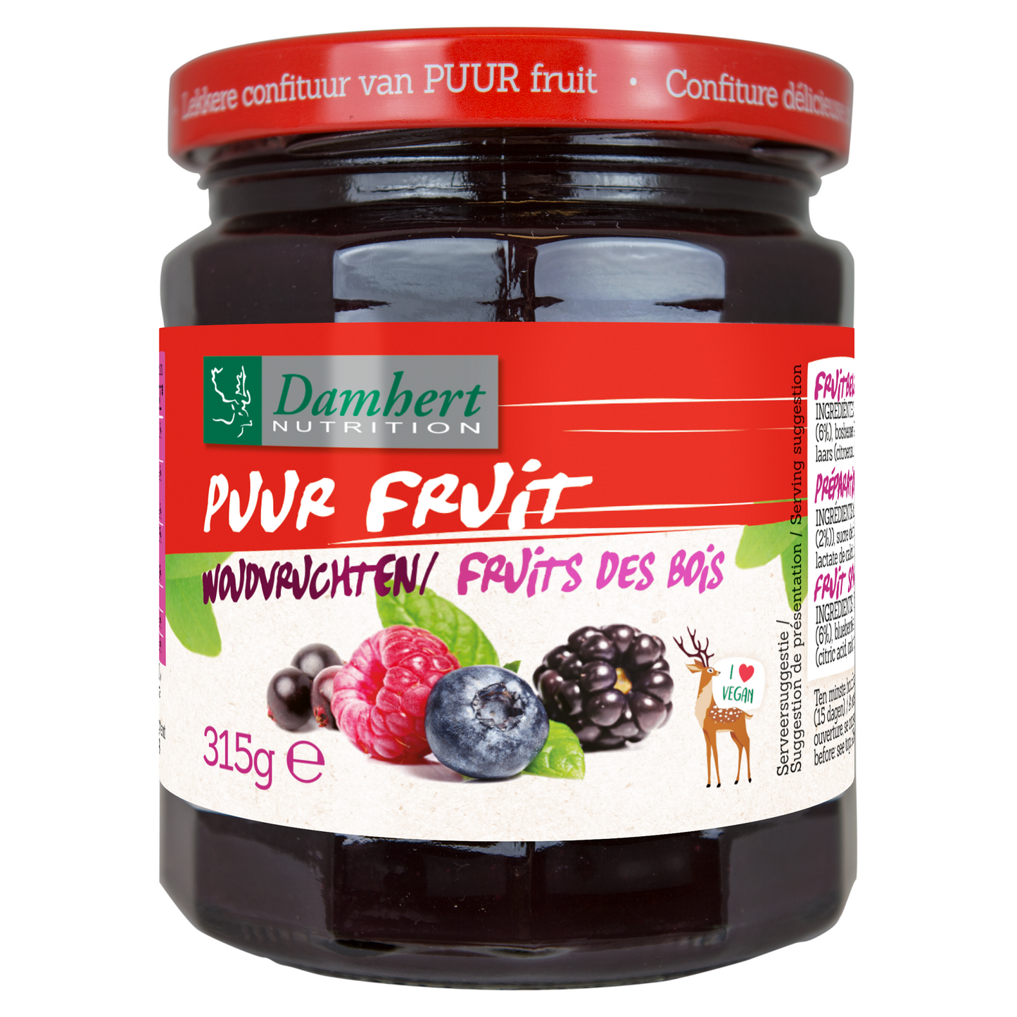 Damhert Puur fruit confituur woudvruchten 315 Gram