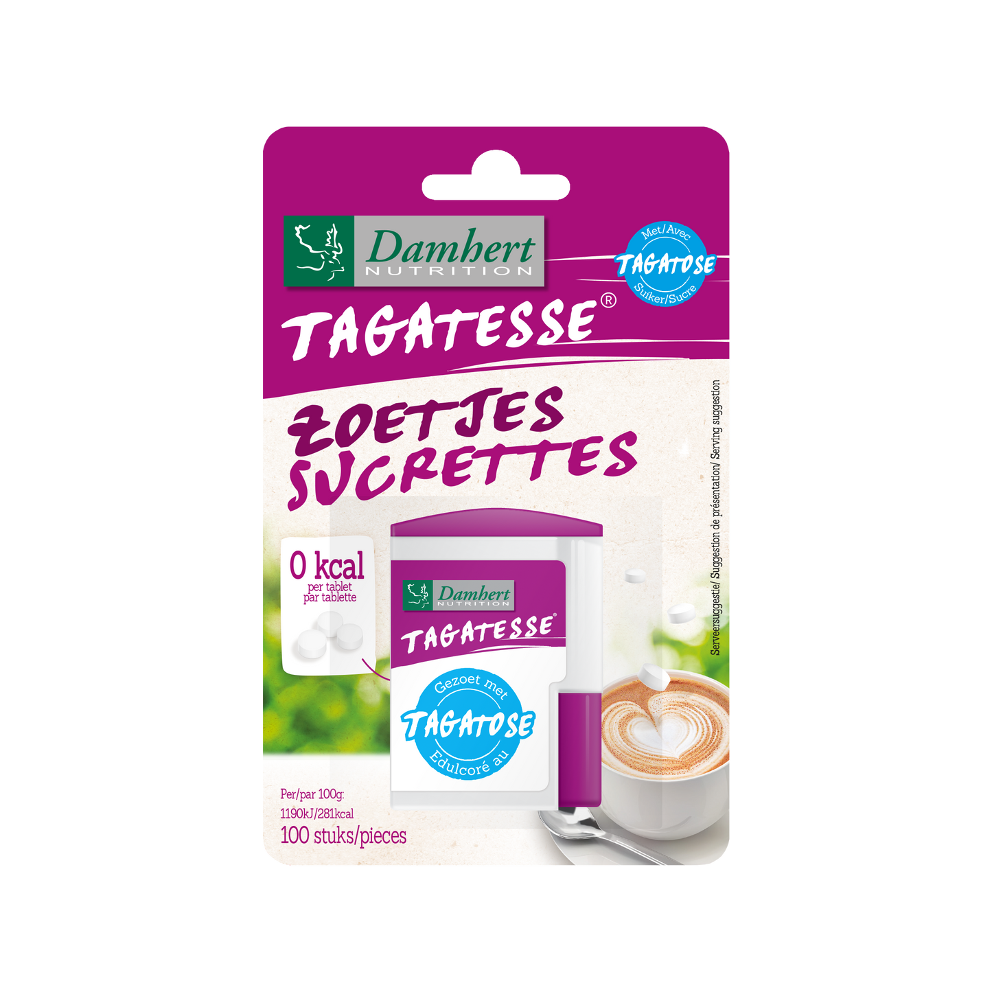 Damhert Tagatesse dispenser bio 100.00 Stuks