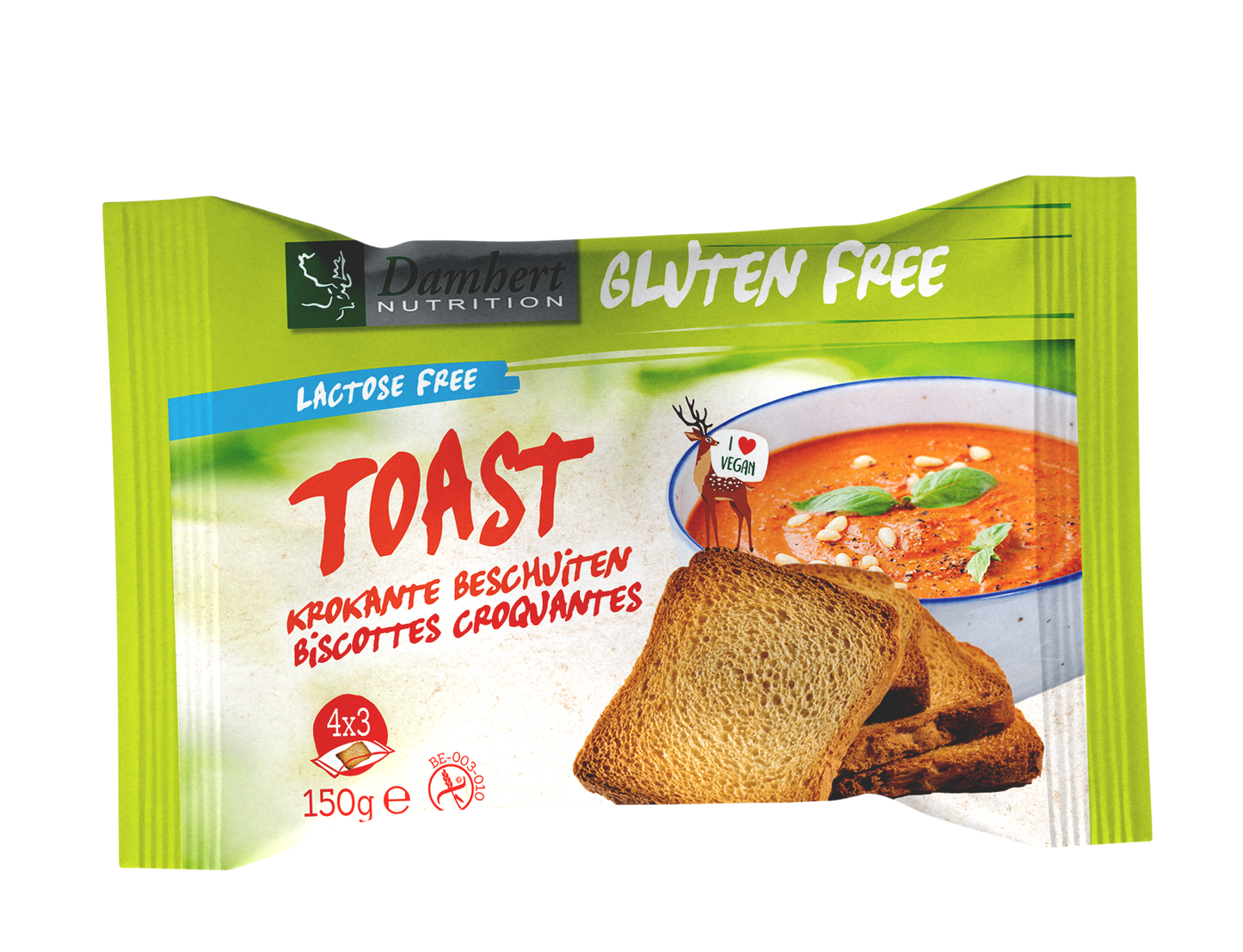 Damhert Toast glutenvrij 150 Gram