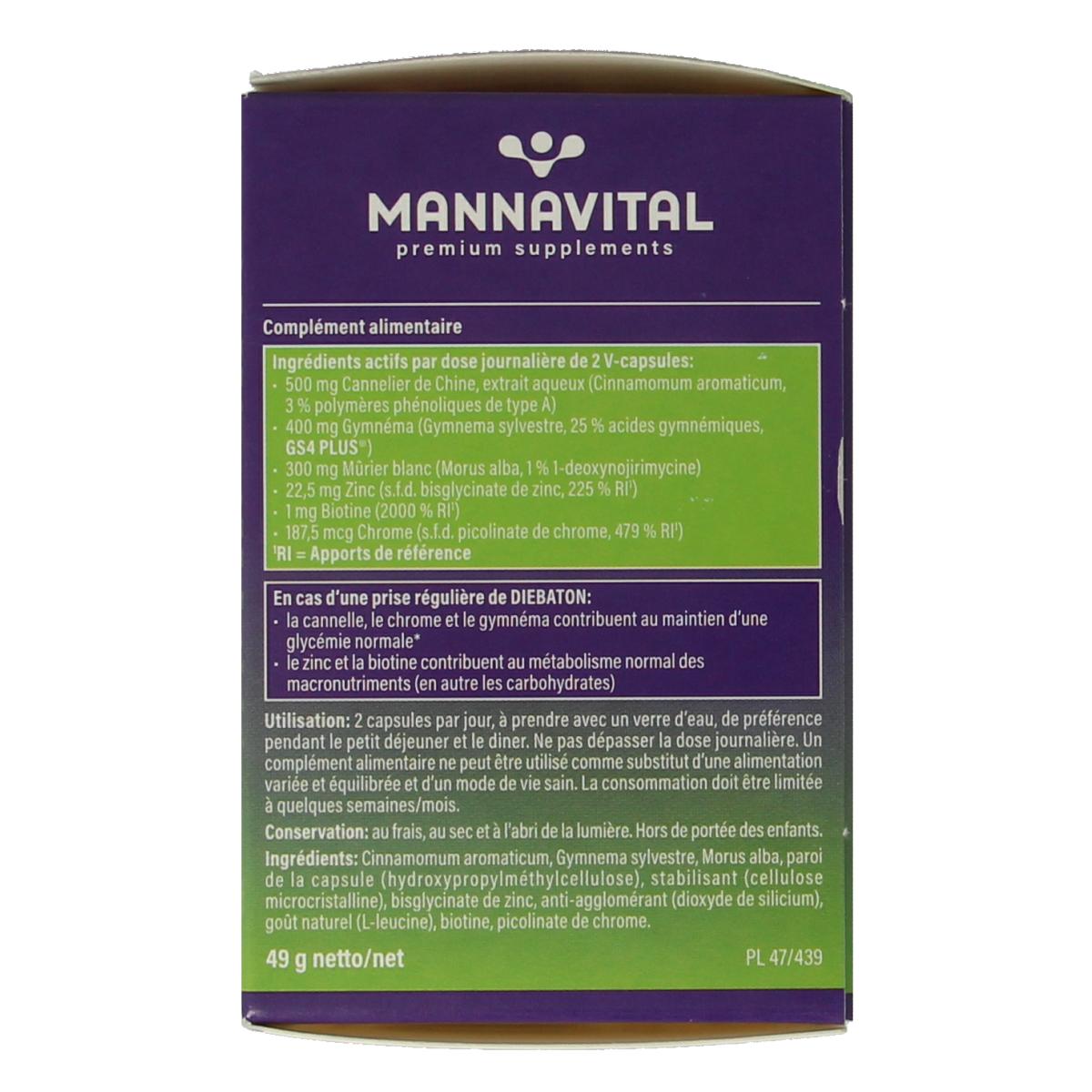 Mannavital Diebaton 60.00 Vegetarische capsules