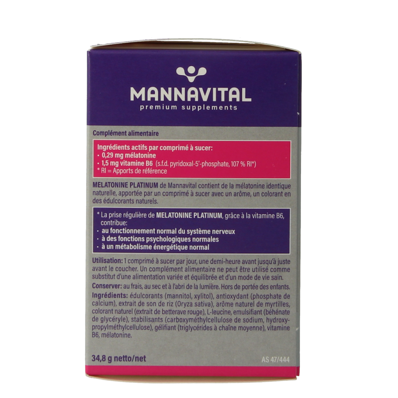 Mannavital Melatonine platinum 120.00 Smelttabletten