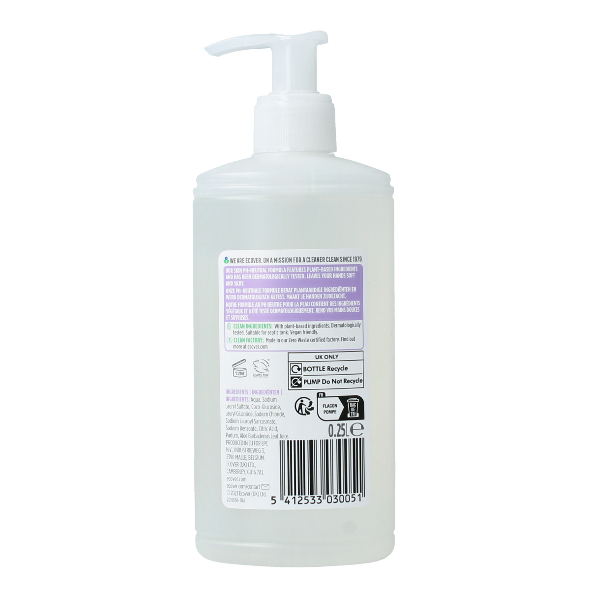 Ecover Handzeep lavendel & aloe vera 250.00 Milliliter