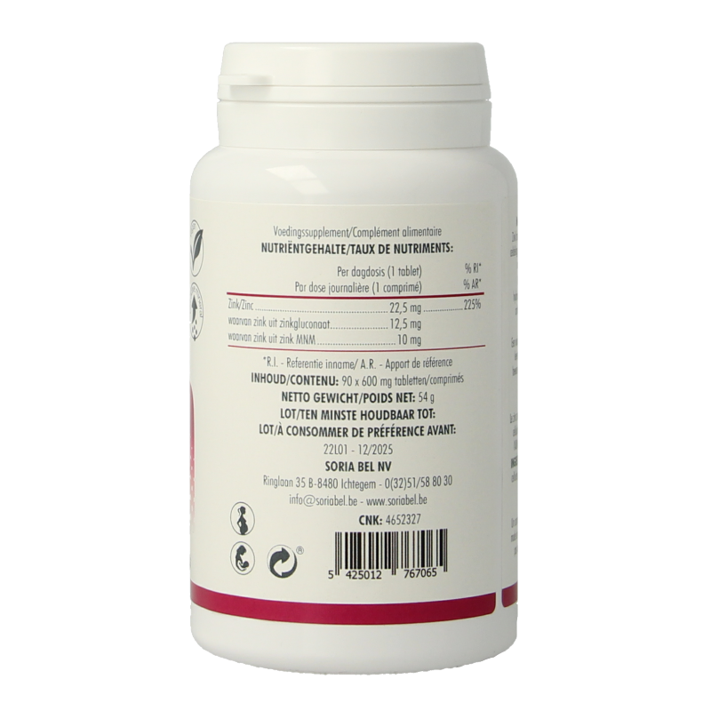 SoriaBel Zink bio-actief 22.5mg 90 Tabletten