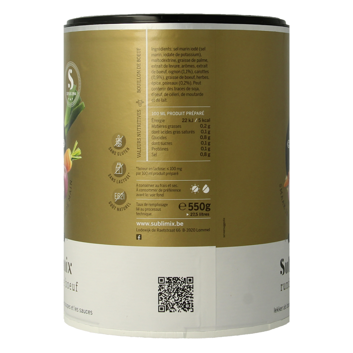 Sublimix Rundvleesbouillon glutenvrij 550.00 Gram