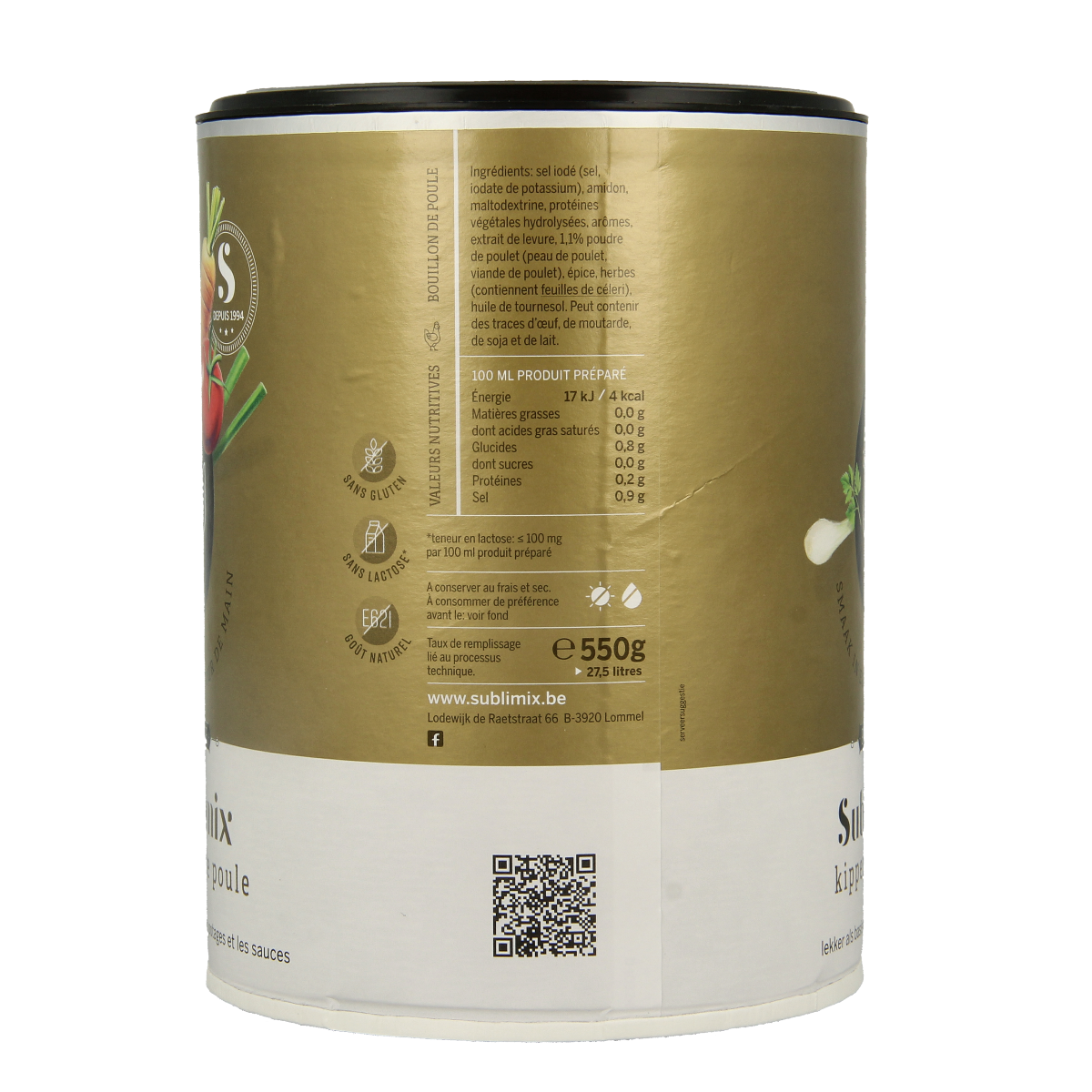 Sublimix Kippenbouillon glutenvrij 550.00 Gram