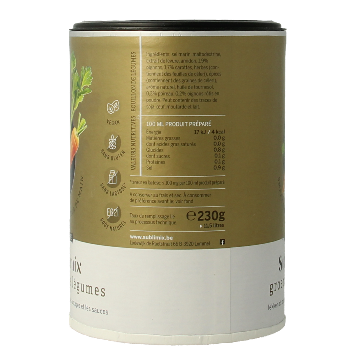 Sublimix Groentebouillon glutenvrij 230.00 Gram
