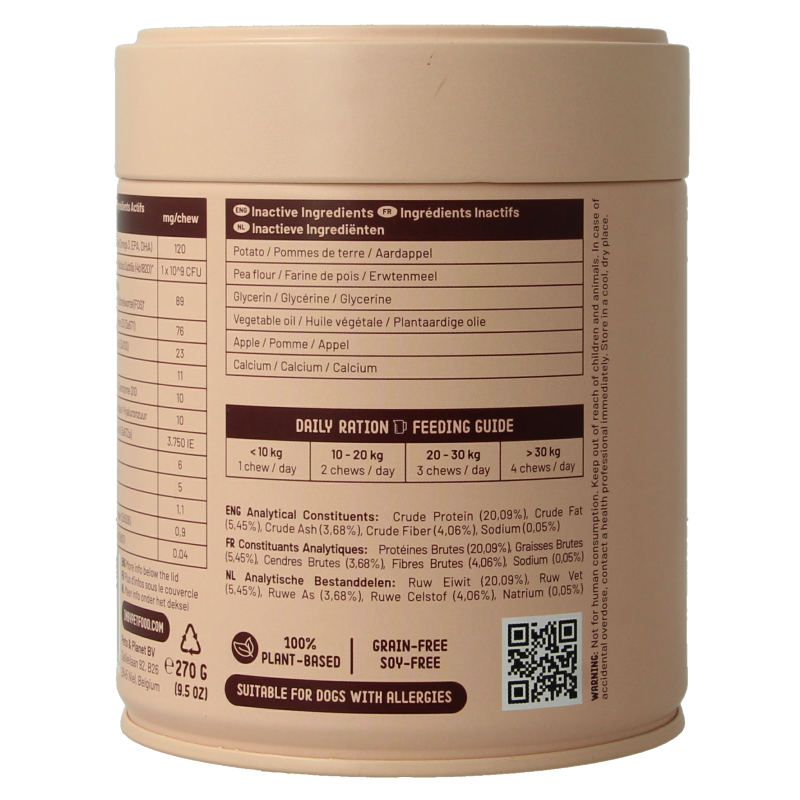 Imby Pet Food Huid & vacht supplement hond 90 Kauwtabletten