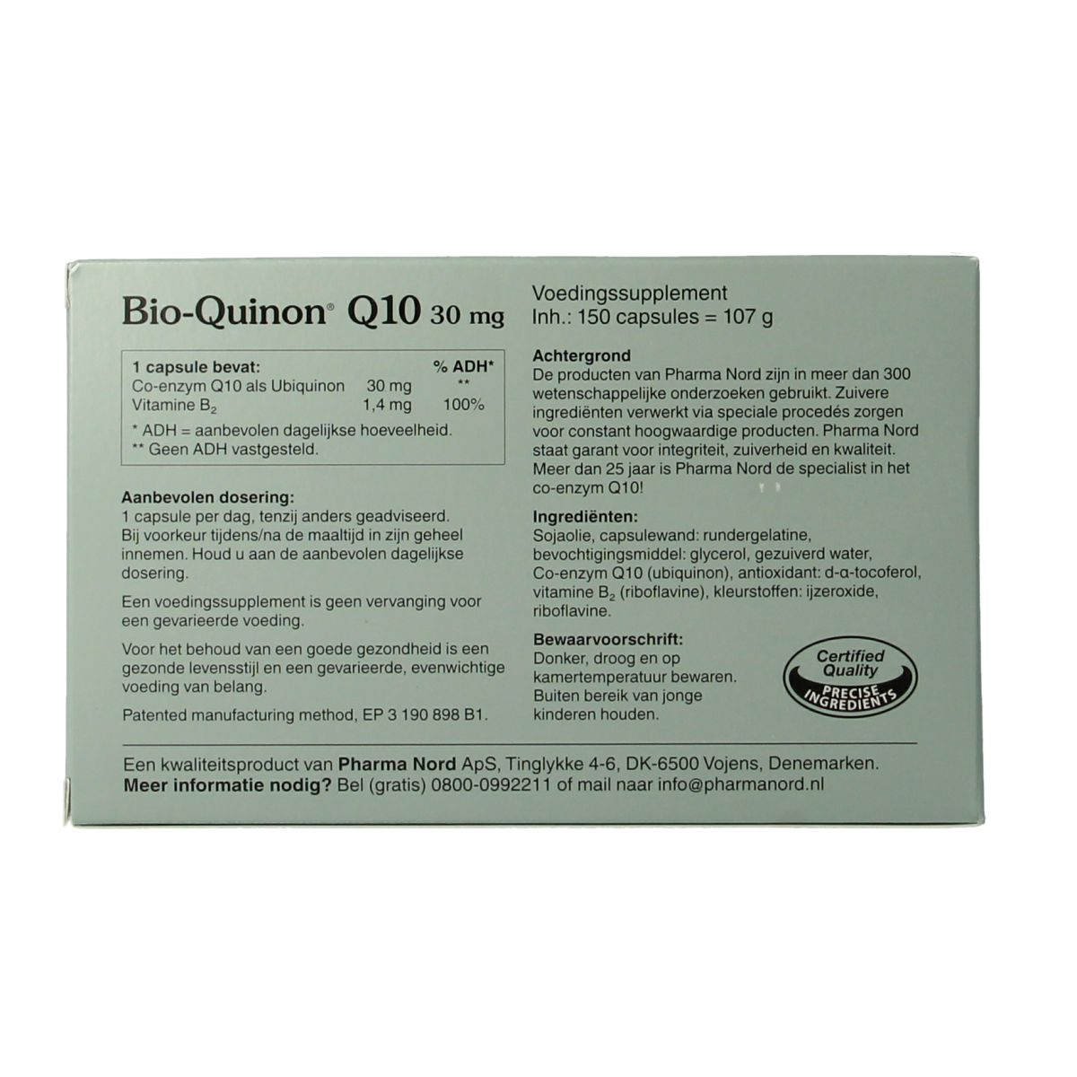 Pharma Nord Bio quinon Q10 30mg 150.00 Capsules