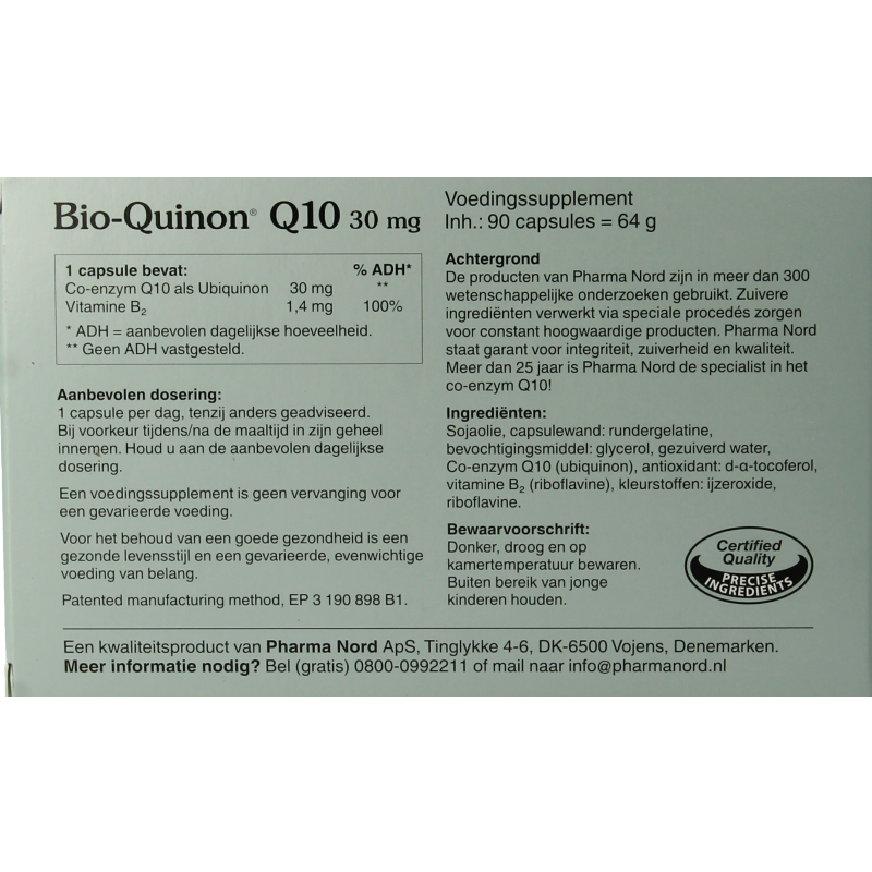 Pharma Nord Bio quinon Q10 30mg 90.00 Capsules