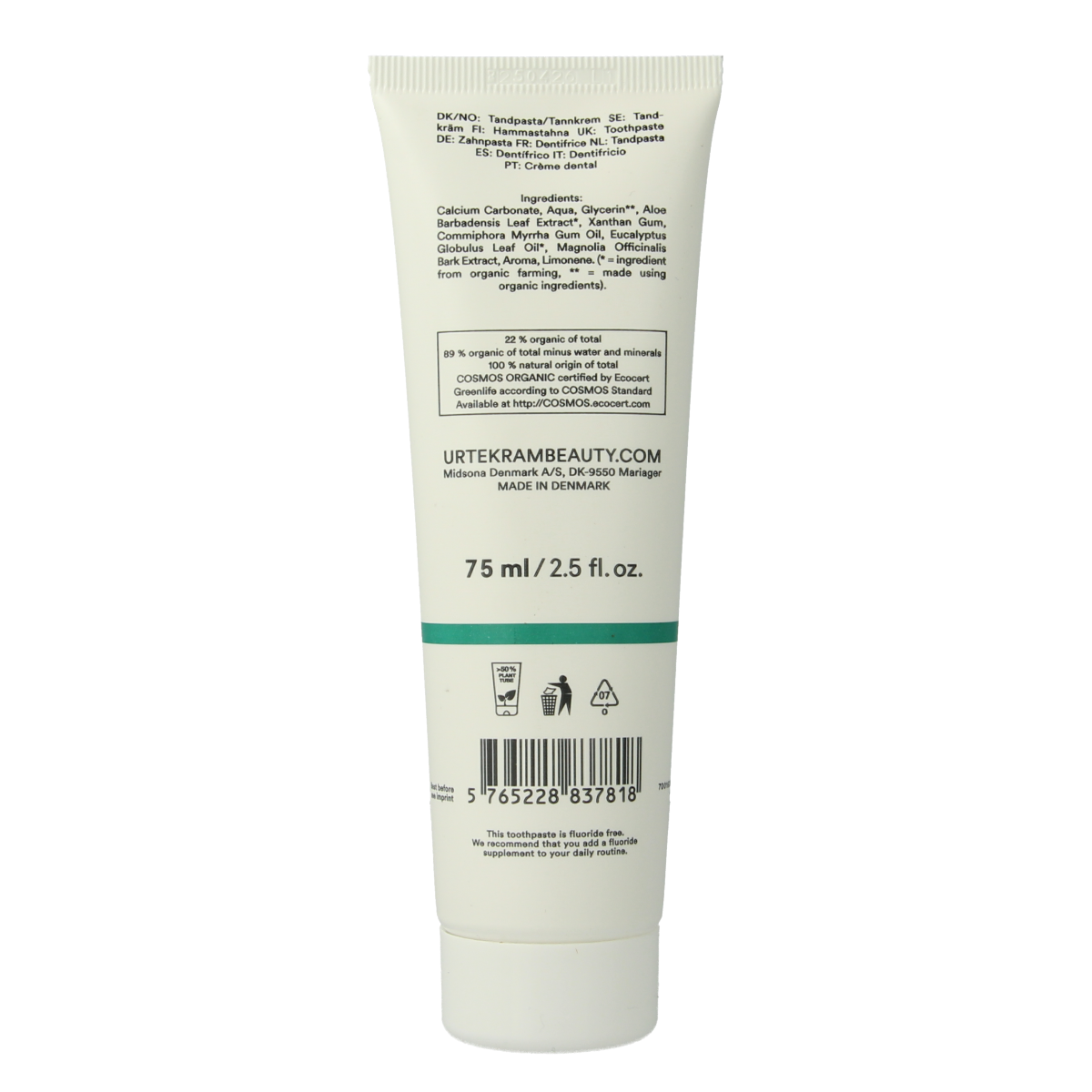Urtekram Tandpasta eucalyptus 75.00 Milliliter