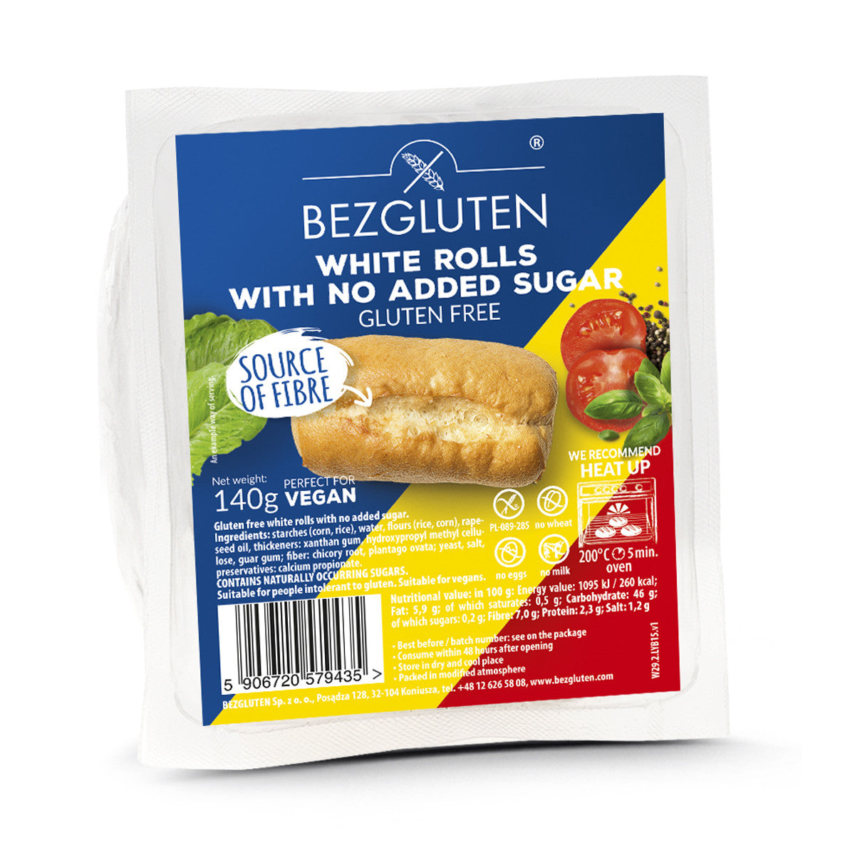Bezgluten Mini baquettes zonder toegevoegde suiker gv vegan 140.00 Gram