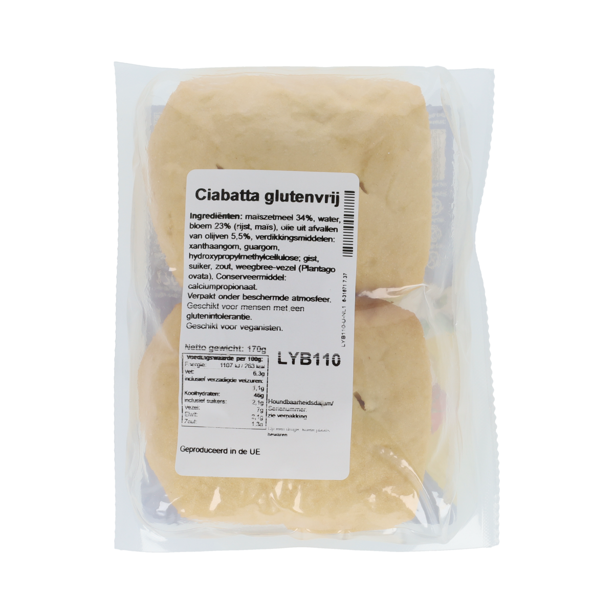 Bezgluten Ciabatta glutenvrij 170.00 Gram